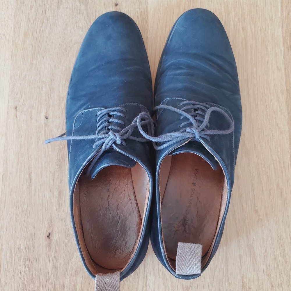John Varvatos Men's Lace Up Loafer Size 9 Blue Hipster Leather - Picture 4 of 8